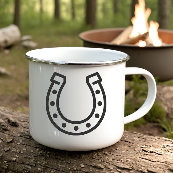 Vector horse shoe design for cutting machines and laser engraving