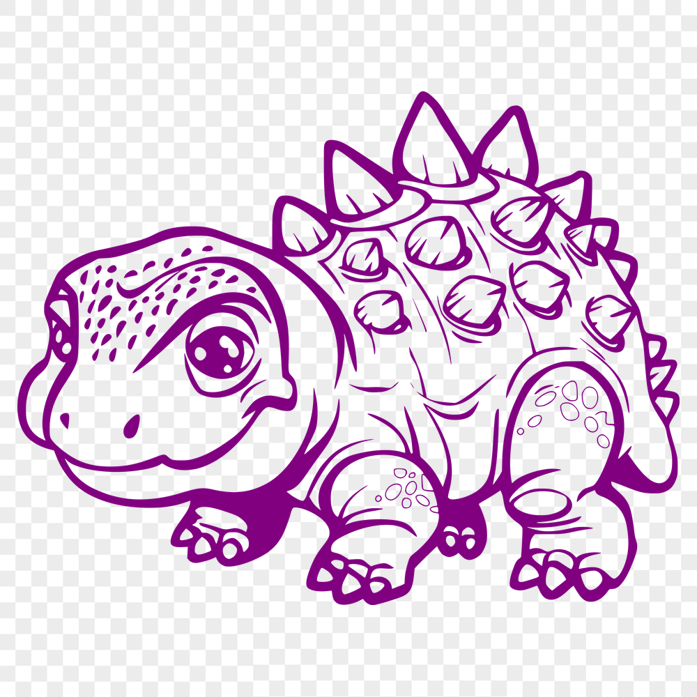 Unique Baby Dinosaur - Laser Engraver PNG