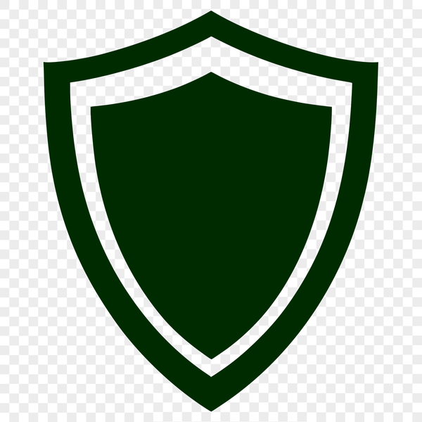 A stylish protective emblem designed as a scalable vector graphic. A defensive shield icon designed as a vector graphic.