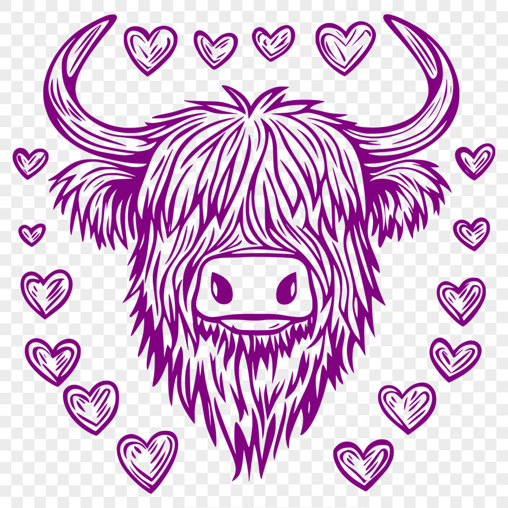 Beautiful Highland Cow - Cricut PDF Free Download