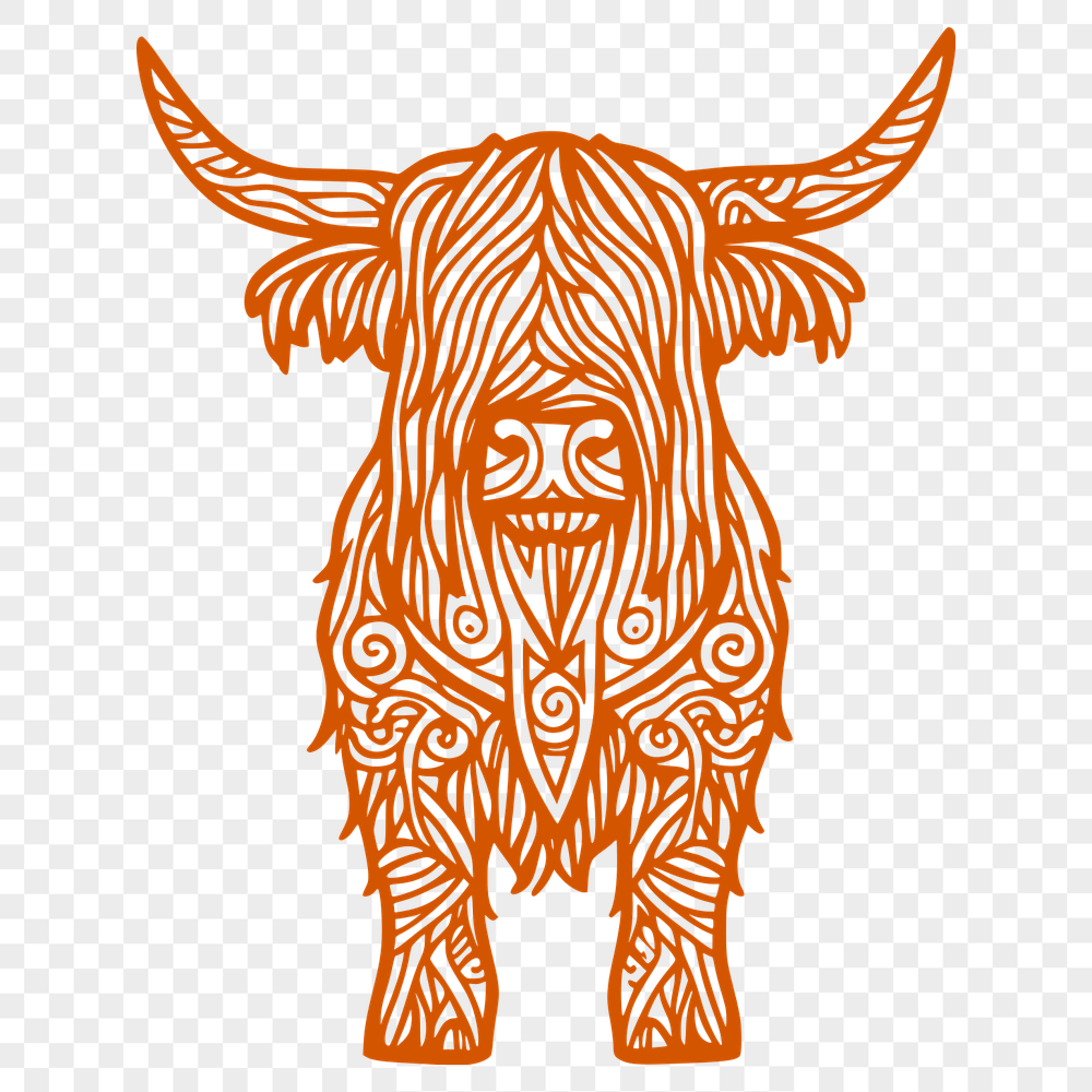 Unique Highland Cow Drawing PDF - Free Download