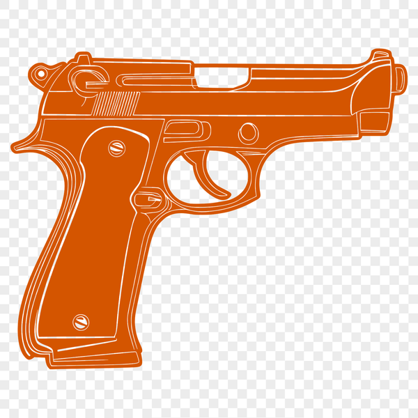Precision Vector Illustration of a Handgun A detailed, high-resolution illustration of a handgun, suitable for graphic design projects.