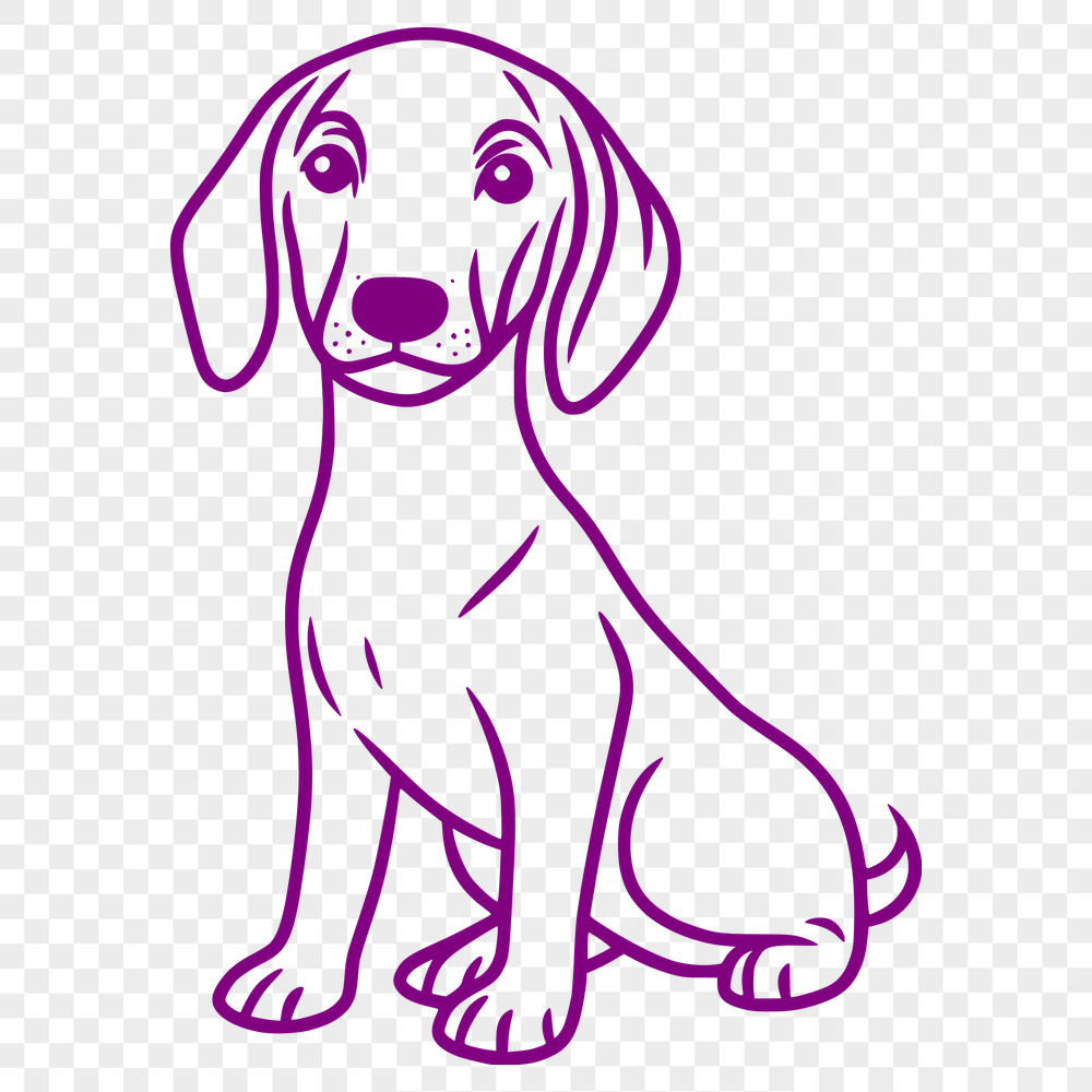 Beautiful Sitting Dog - SVG Digital File