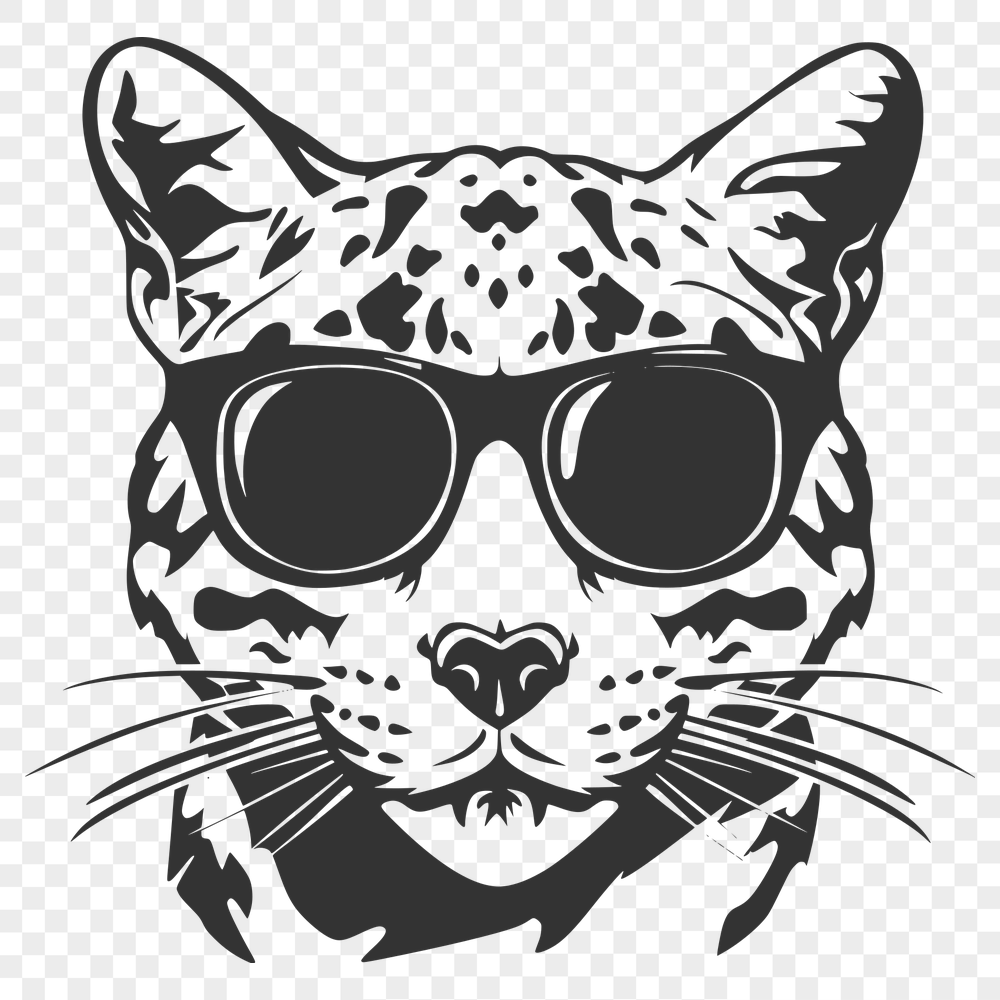 Free Big Cat Wearing Sunglasses PNG