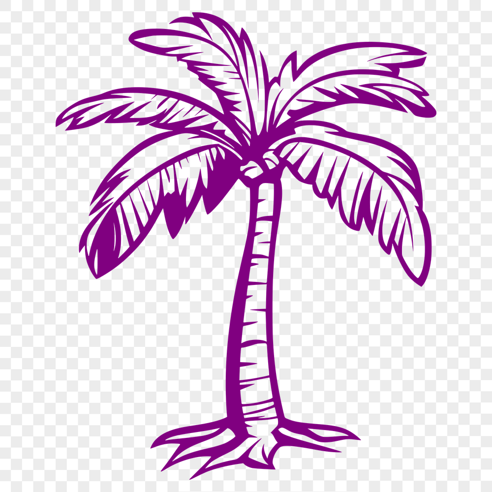 Palm Tree Vector Craft File In SVG, PNG, PDF And DXF File Formats