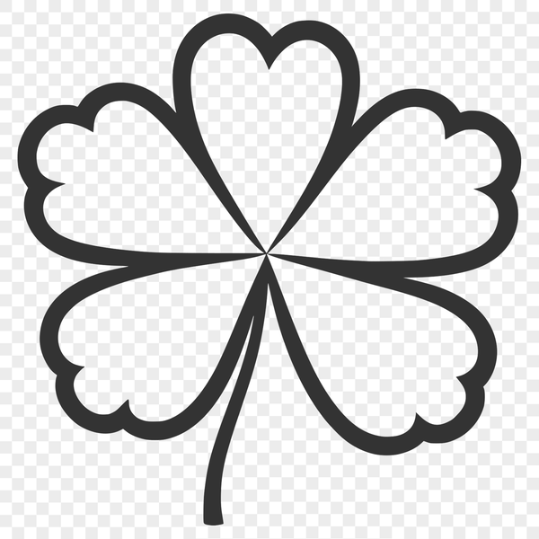 Beautiful Leaf Clip Art A high-quality illustration of a clover-shaped leaf with detailed design and clean lines.