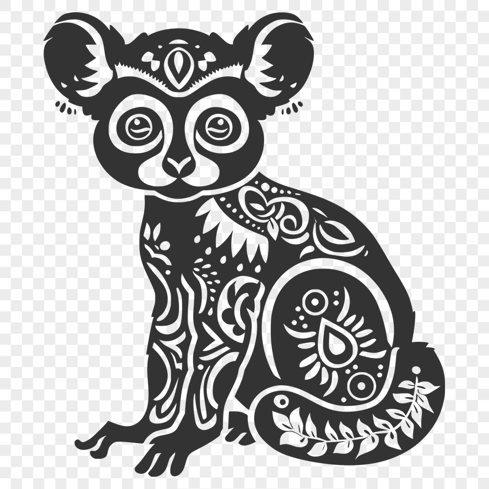 Artistic Lemur Illustration