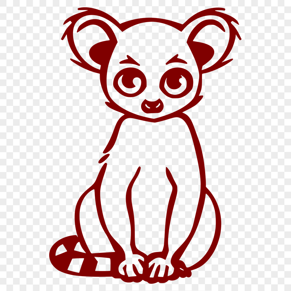 Unique Lemur Simple Line Drawing