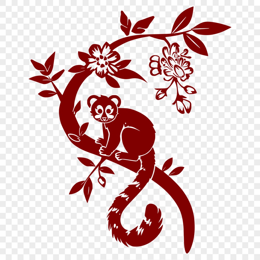 Free Floral Lemur Decal