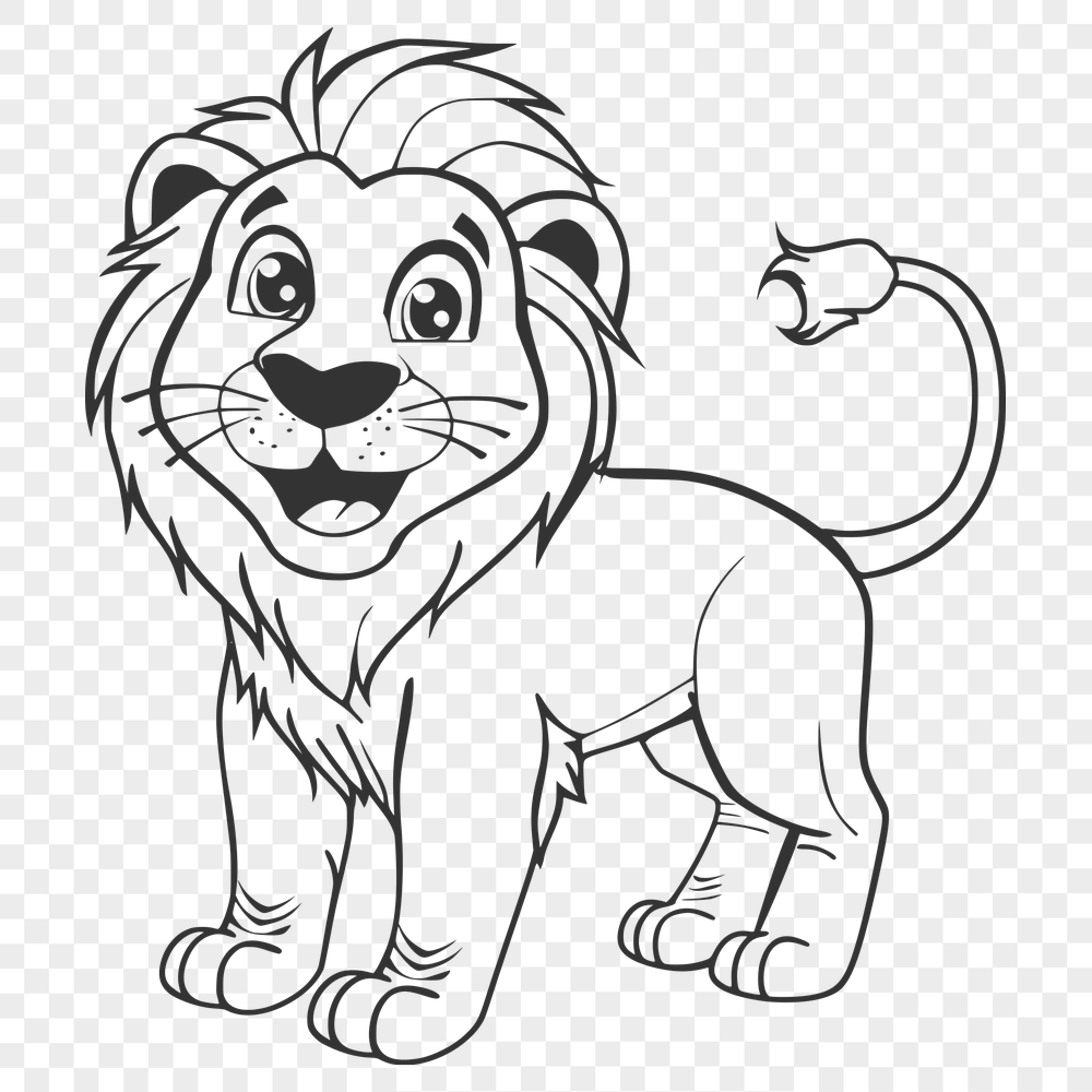 Artistic Standing Big Cat Vector Drawing