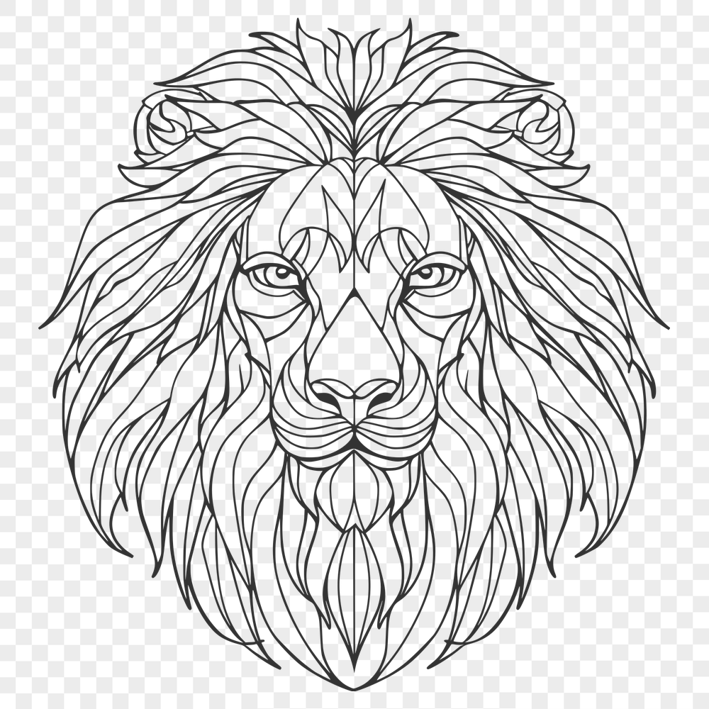 Unique Lion Vector Drawing