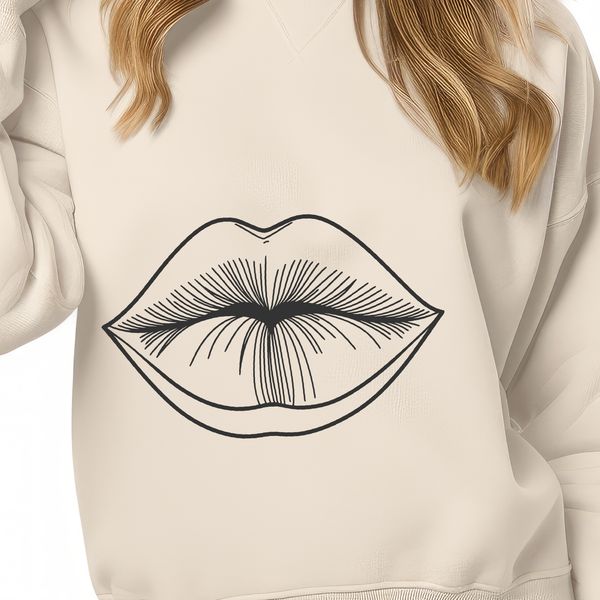 Beautiful Human Lip Vector Art High-resolution illustration of human lip anatomy with detailed shape and structure.