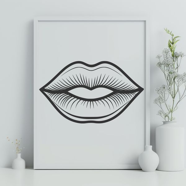 Detailed Human Mouth Vector Art High-quality vector illustration of the human mouth anatomy, featuring detailed lips.