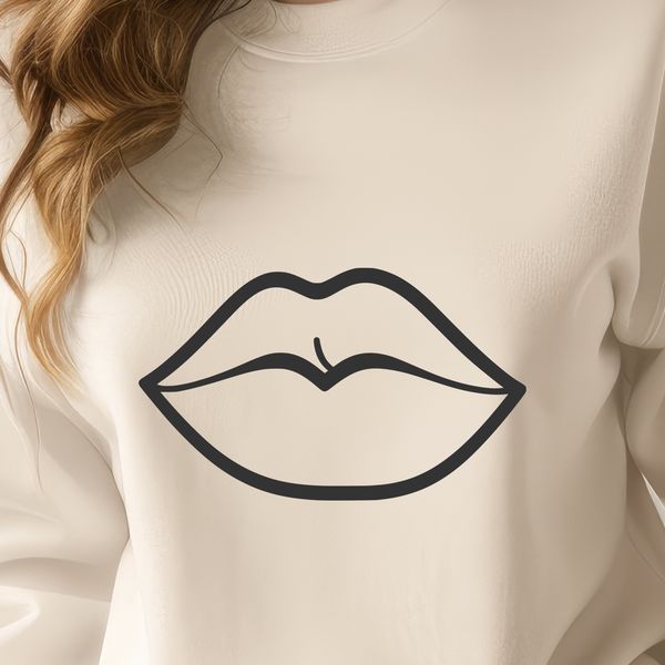 Lip Outline SVG Vector Art SVG vector art of lips suitable for various design applications.