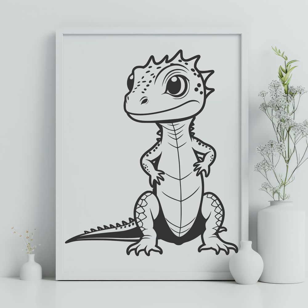 Beautiful Lizard Illustration A detailed illustration of a reptile animal, designed as a vector graphic.
