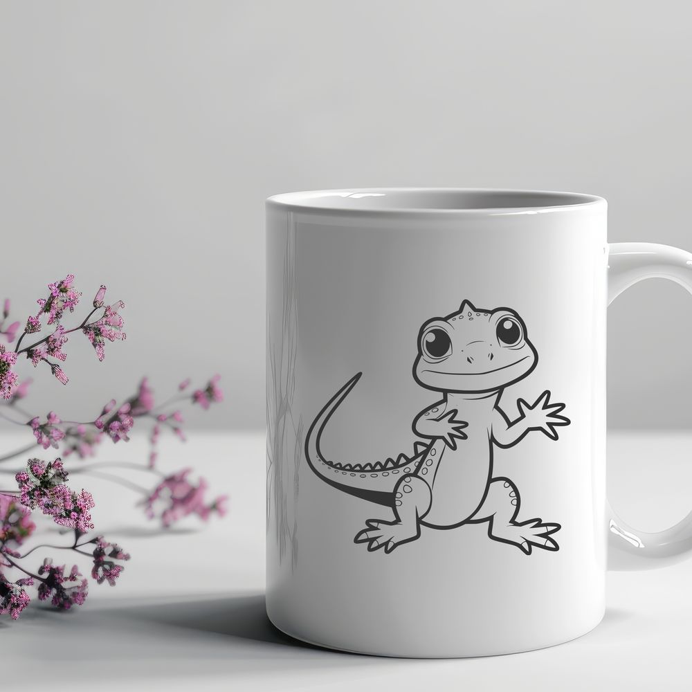 Whimsical Reptile Clip Art SVG A colorful illustration of a reptile, featuring a lizard in various poses.