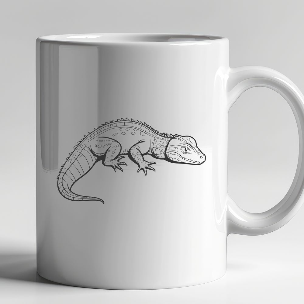 Lizard Illustration in Color An illustration of a reptile with scales and a long tail.