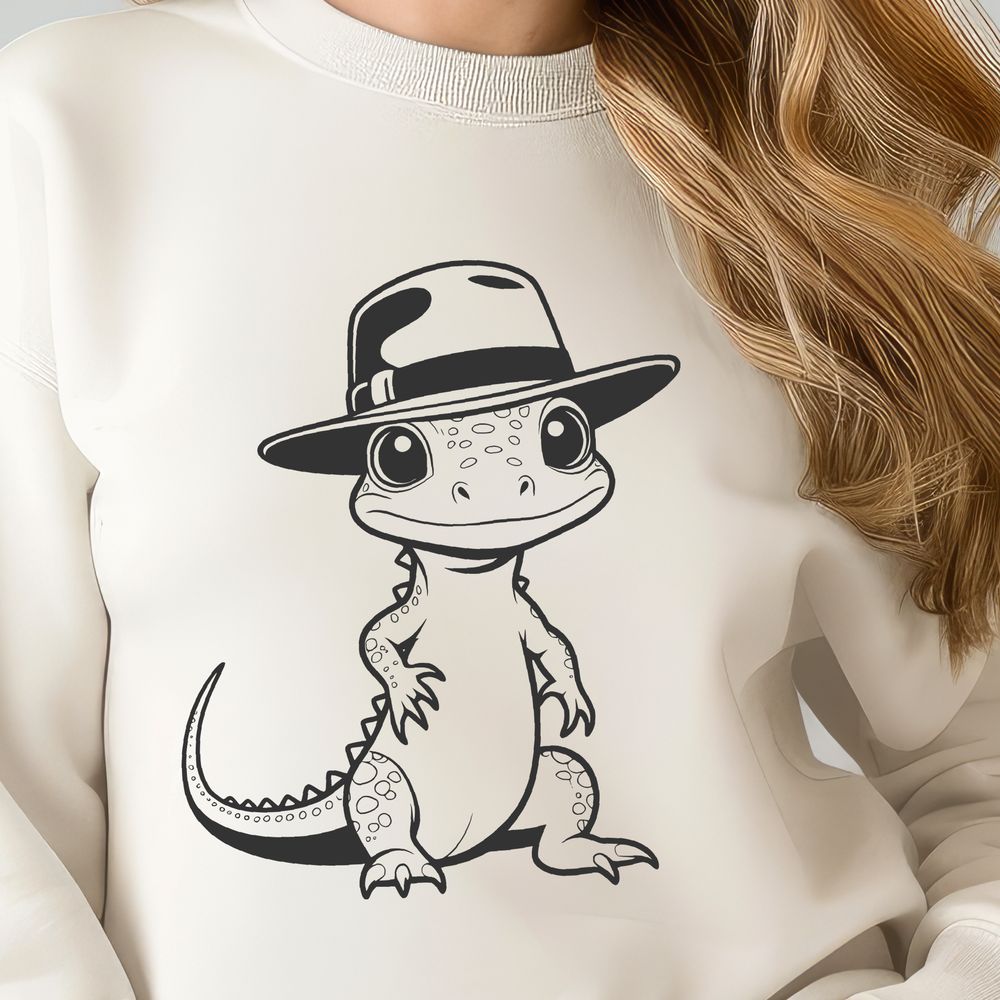Reptile Companion Vector Art A reptilian animal with scaly skin and a long tail.
