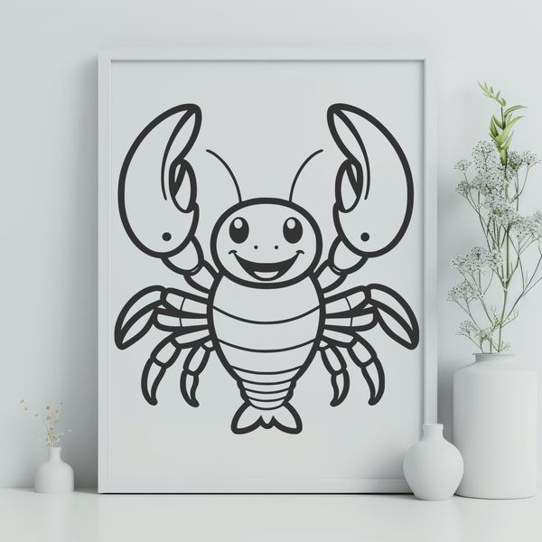 Beautiful Lobster Vector Image A digital illustration of a lobster in vector format.