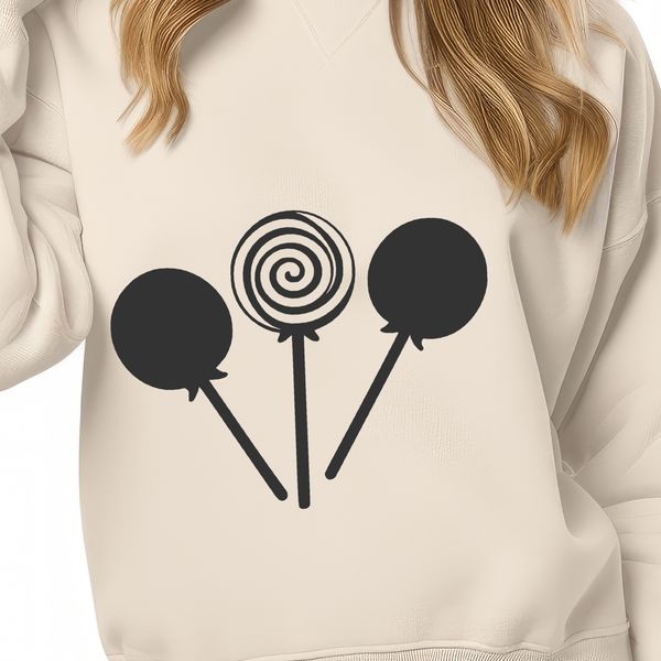 Beautiful Candy Graphic A colorful illustration of a classic lollipop candy on a white background.