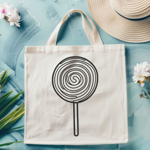 Colorful treat illustration with striped handle. A colorful illustration of a lollipop with striped stick.