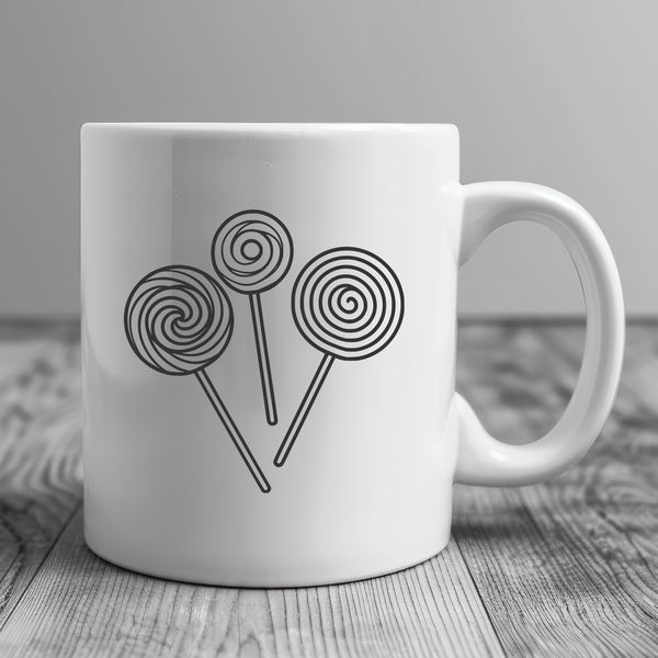 Colorful Lollipop Design Simple vector design of a lollipop featuring a stylized treat with a bold color scheme.