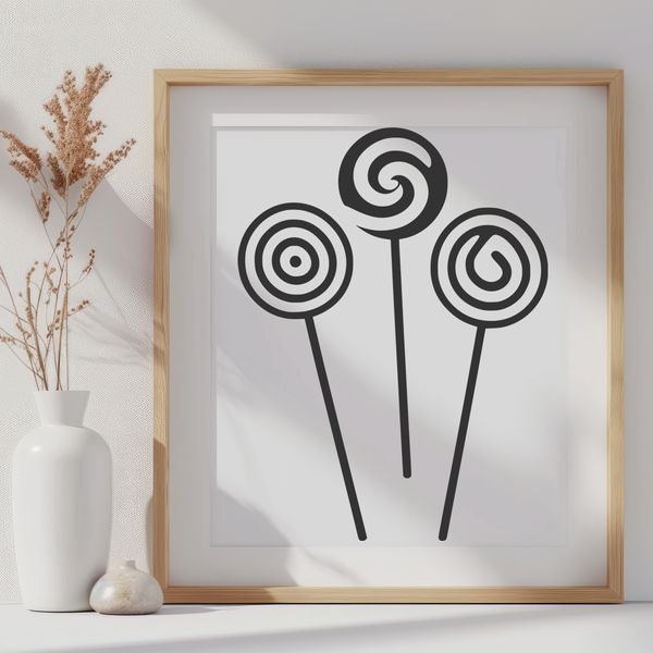 Sweet Vector Art Design Element A colorful illustration of a lollipop on a white background, designed as vector art.