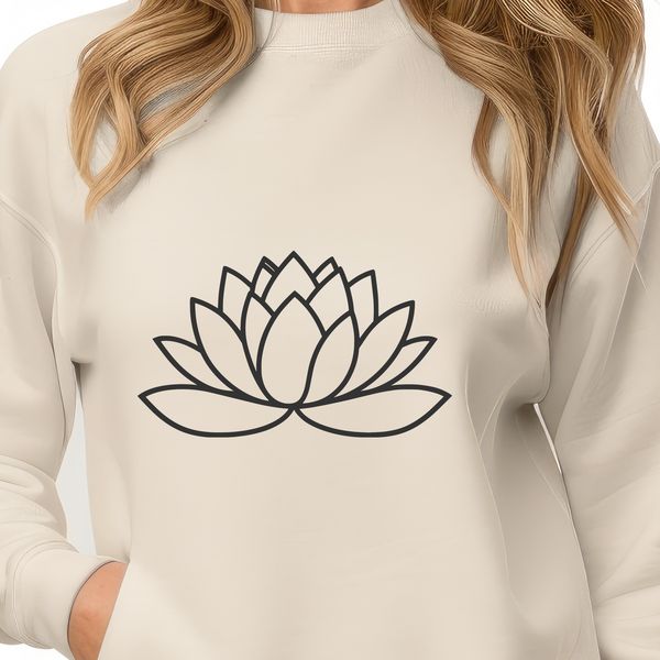 Eastern-Inspired Vector Floral Design A vector graphic representation of a lotus plant, commonly featured in Eastern religions.