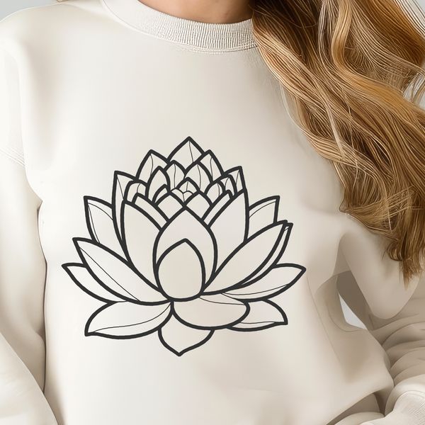 Lotus Symbolism A detailed illustration of a lotus flower, a symbol in various Eastern religions.