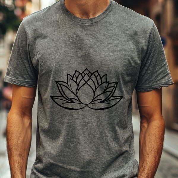 Exquisite Lotus Flower Illustration A detailed illustration of the lotus flower with symmetrical petals and center.