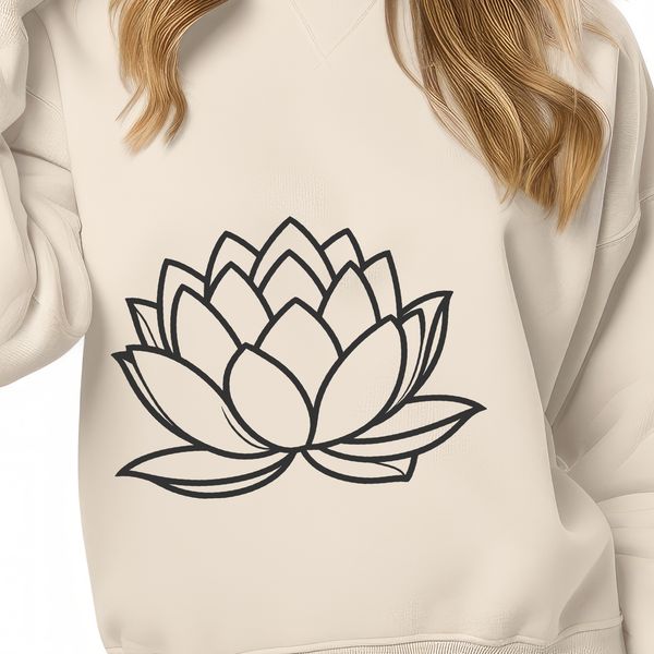 Beautiful Symbolic Lotus Flower Illustration A stylized illustration of the lotus flower, a symbolic plant in various cultures.