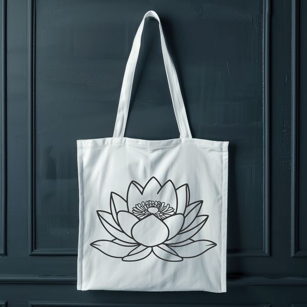 Asian-Inspired Lotus Illustration A stylized illustration of the lotus flower in a traditional Asian-inspired design.