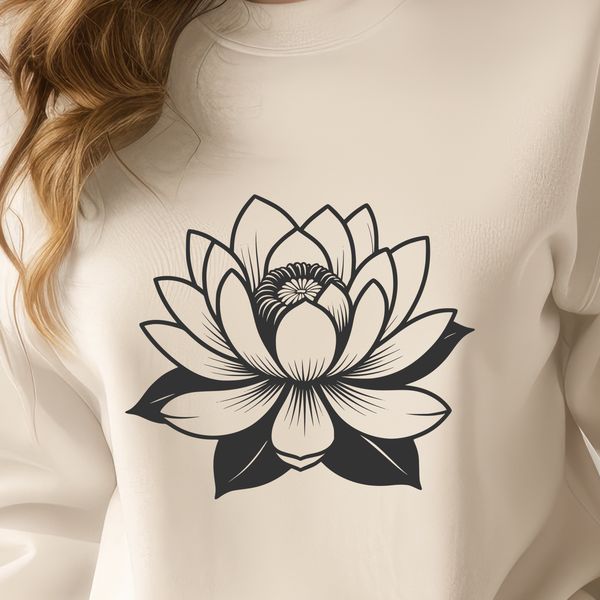 Stylized Lotus Symbol A stylized illustration of the lotus flower, a symbol often used in Eastern religions.