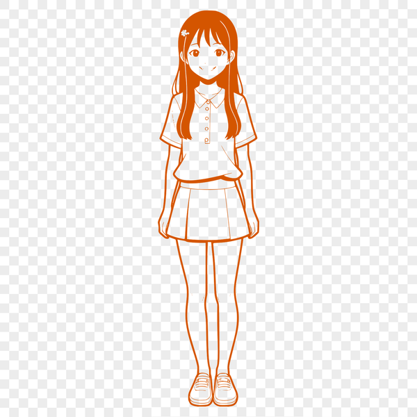 Free SVG Clipart Character Design A young girl character designed as vector art for digital and craft projects.