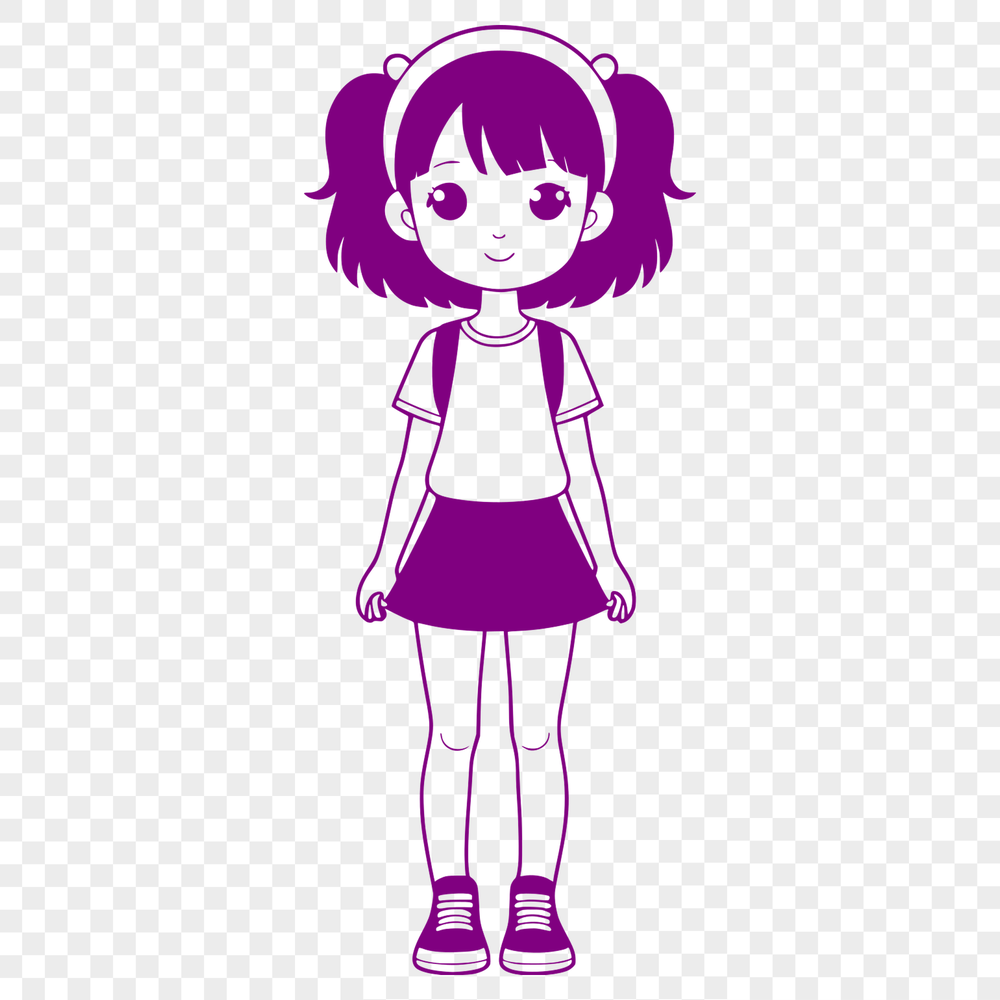 Vector Girl Illustration for Design A young girl illustration in vector format, suitable for various design applications.