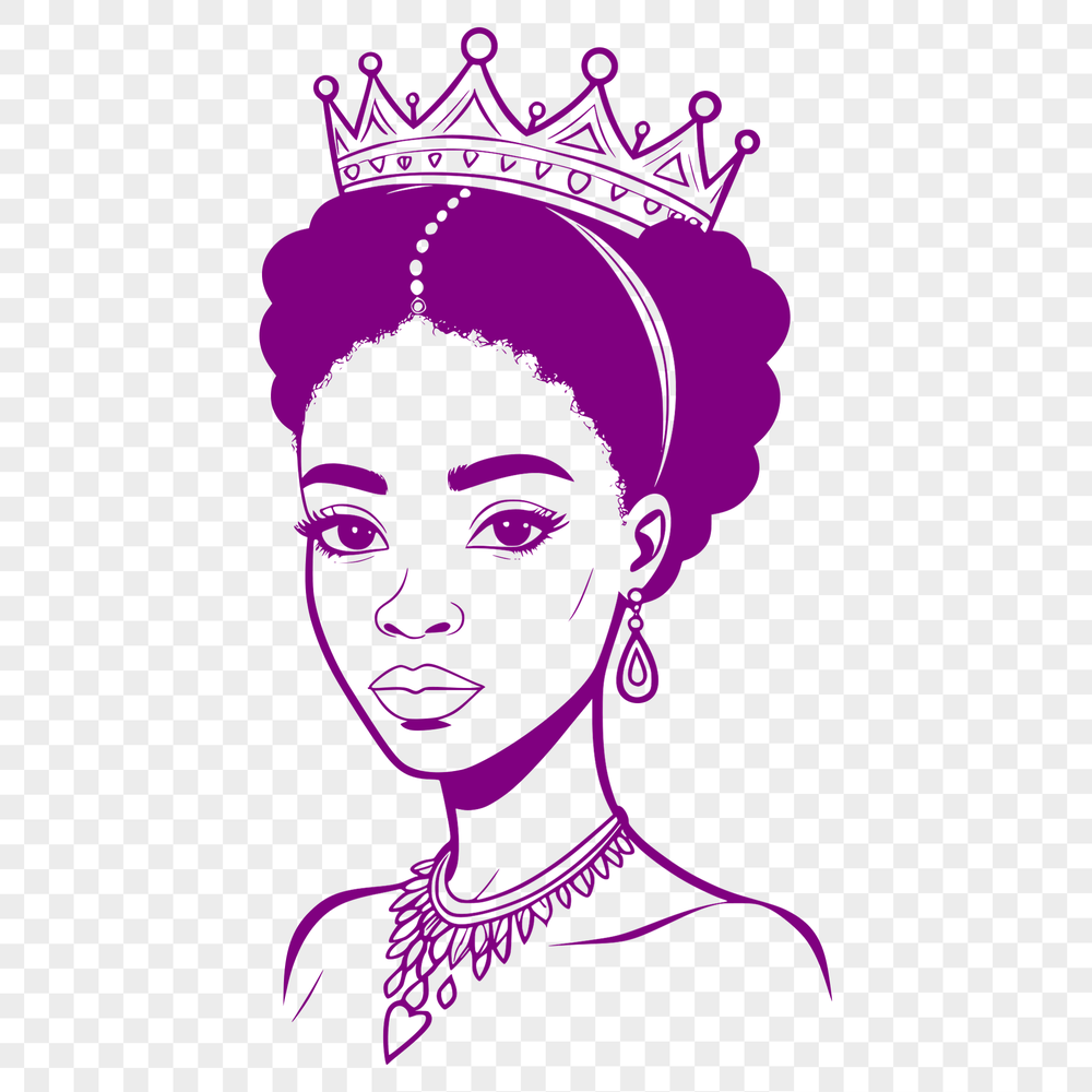 A young female royalty character with a crown, smiling and dressed in traditional attire.