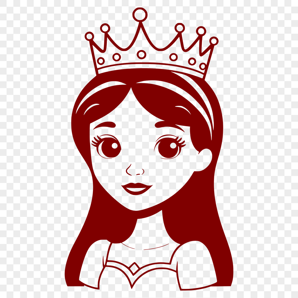A princess character in a regal pose, designed as vector art suitable for various applications.