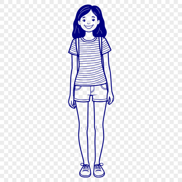 Beautiful Digital Girl Illustration Young girl illustrated in a digital vector format.