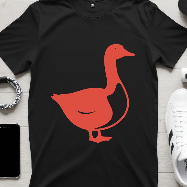 A simple vector illustration of a goose in a single color silhouette, suitable for cutting machines or laser engraving.