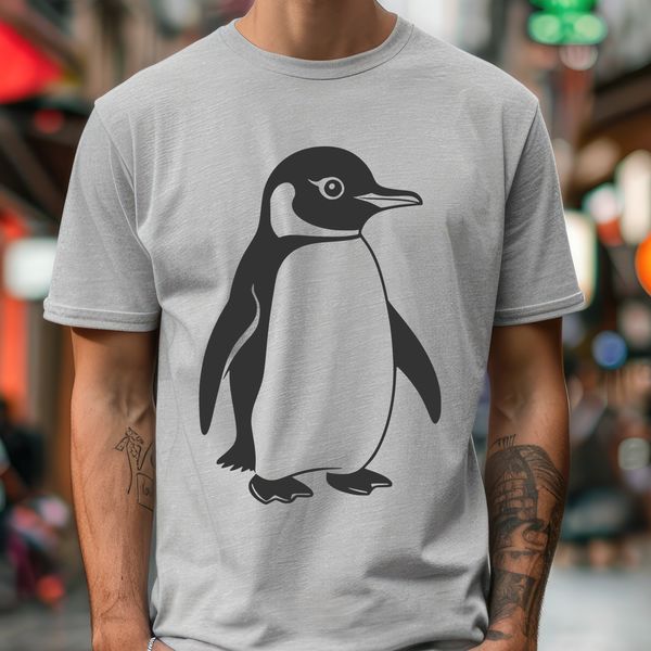 Simple Penguin SVG Icon A simplified illustration of a penguin in a vector format.