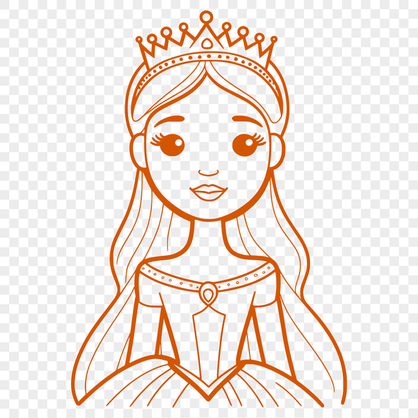 Female character design in vector format, suitable for Cricut cutting machine or laser cutter projects.