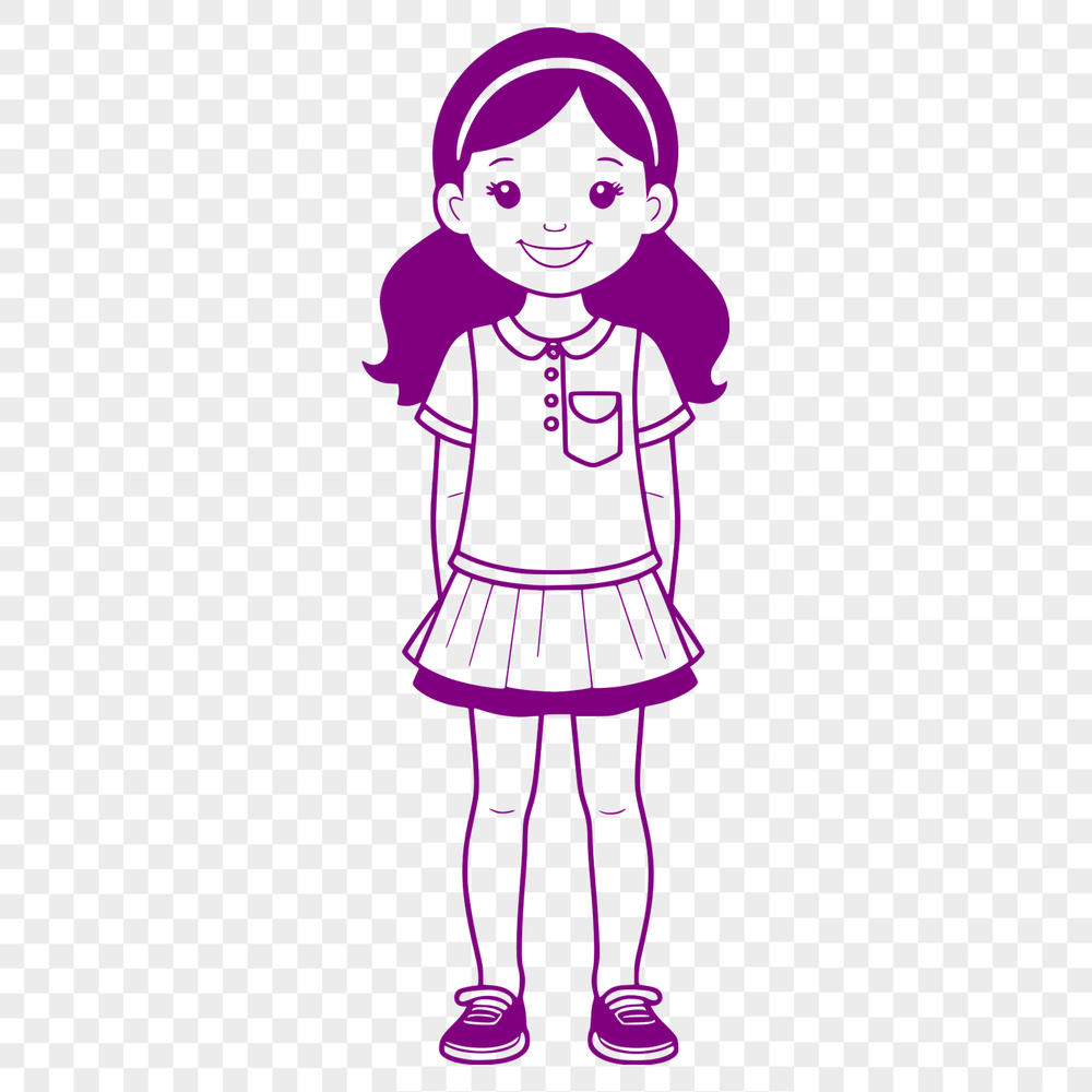 Digital Illustration Girl A young girl illustrated in vector format as a digital graphic.