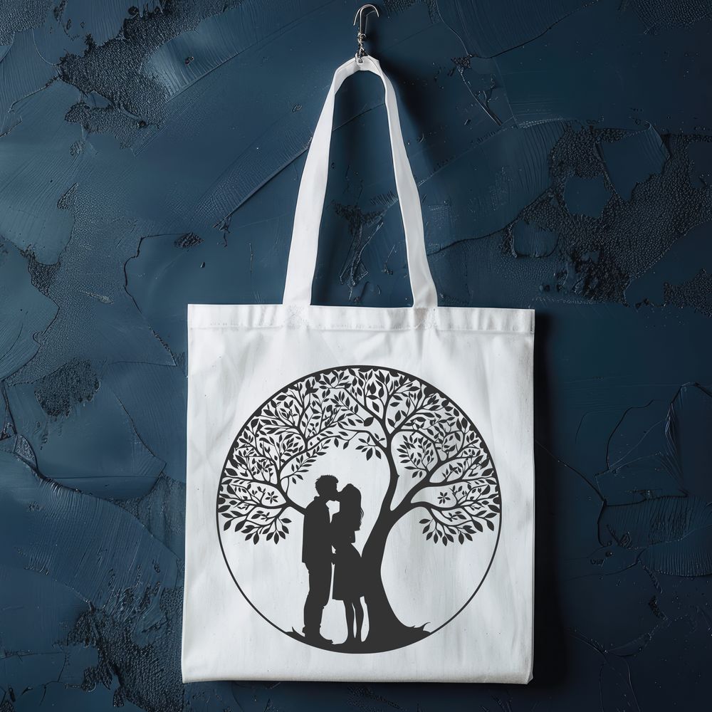Whimsical Tree Silhouette SVG An SVG design featuring a romantic tree shape, perfect for crafting and customization.