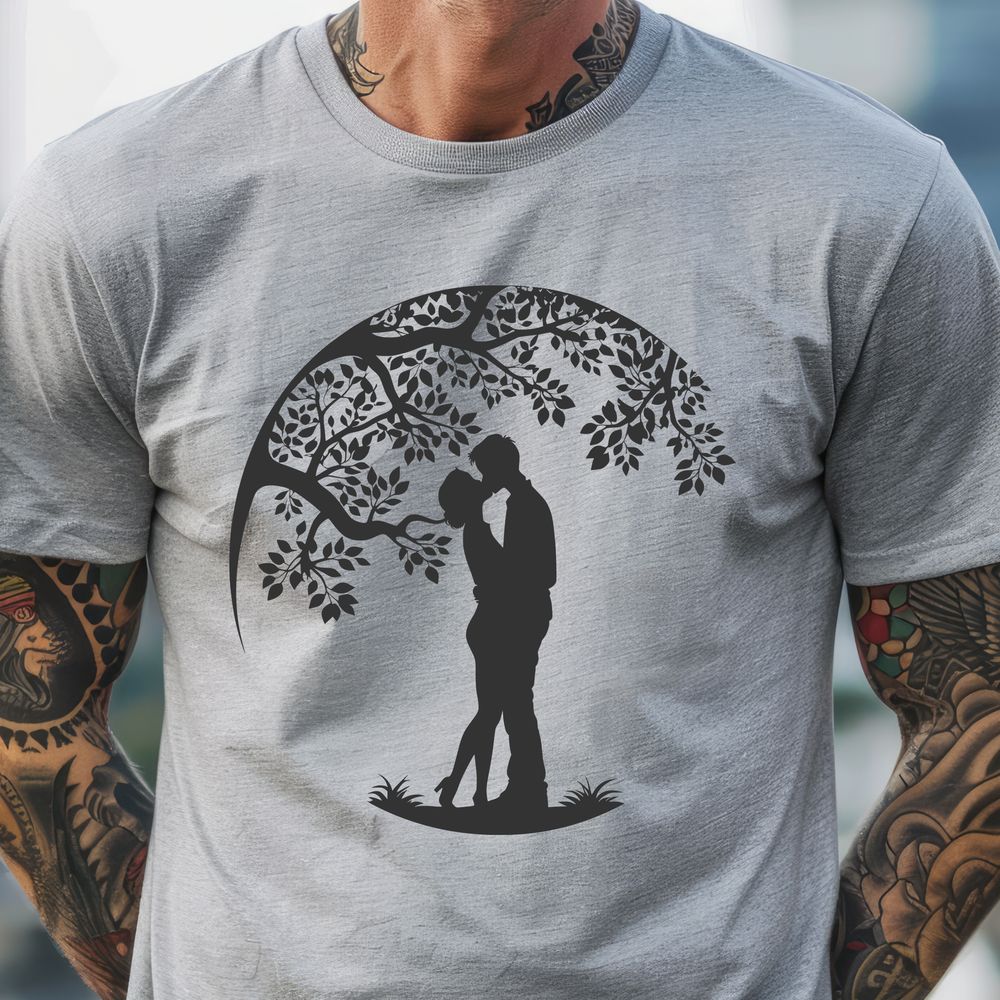 Love in Full Bloom SVG A stylized illustration of a tree with embracing branches, symbolizing love and connection.