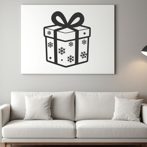 A simple, geometric present wrapped in a box, ideal for cutting machines like Cricut or laser cutters.