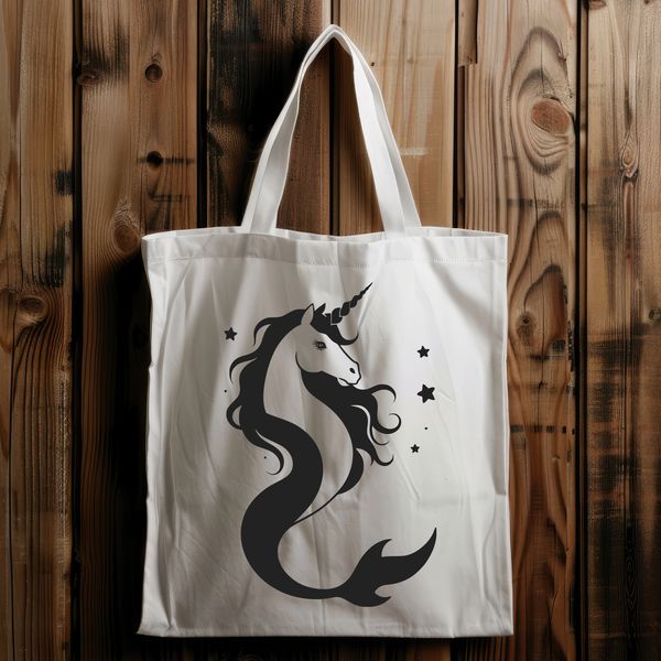 A mythical creature with the upper body of a mermaid and the lower body of a unicorn, depicted in vector art style.