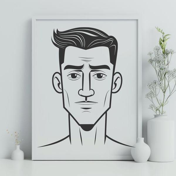 Vector Male Silhouette Art A 2D male silhouette cut out in vector format.