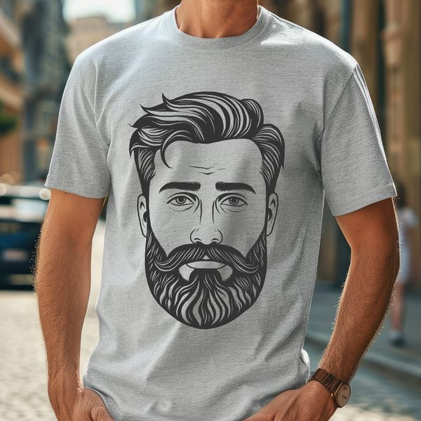 Free Vector Silhouette of a Man with Beard Male figure with facial hair in a vector format.