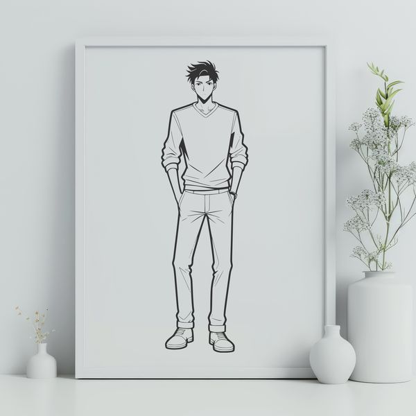 Simple Vector Man Illustration An illustrative representation of a male figure in simple vector style.