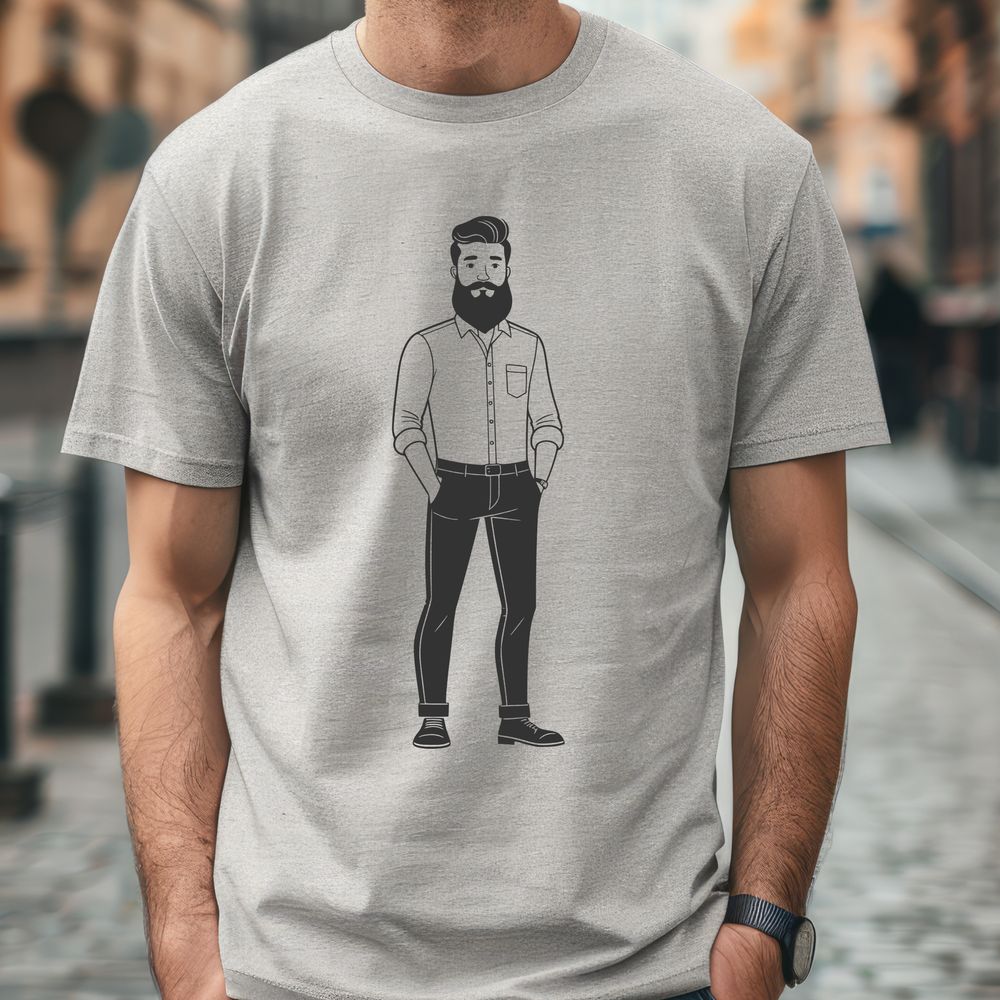 Classic Gentleman Vector Graphic A digital vector graphic image of a man with a traditional facial hair style.